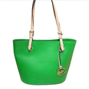 Michael Kors MK Jet Set Travel Tote Multifunction Green Hard Shell Medium NEW
